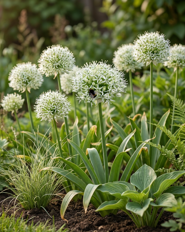 12x Allium Mount Everest - Zierlauch - Weiß - Sommerblüher - Zwiebelgröße 16/18