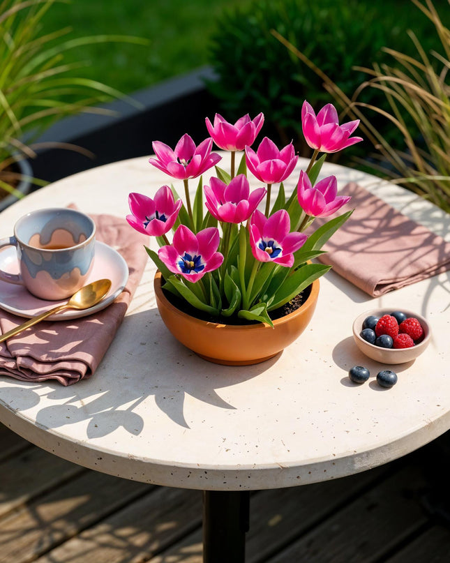 Bloembollen - Tulp Little Beauty - Kleur Donker Roze - 25 stuks - Bolmaat 6/7 - XXL Pack