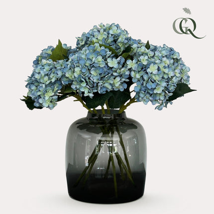 Kunstbloemen Hydrangea Blue - 8 stuks - 52 cm