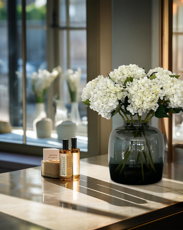 Kunstbloemen Solo - White - Hydrangea Flower - x 8 - 52 cm