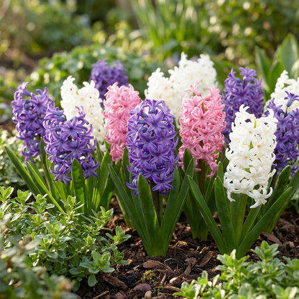 20x mélange pastel de Hyacinthus - mélange de jacinthes pastel - Pastel - Floraison printanière - calibre de bulbe 14/15