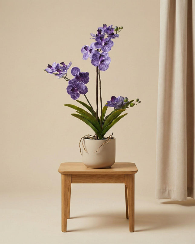 Artificial orchid plant purple in pot - 60 cm