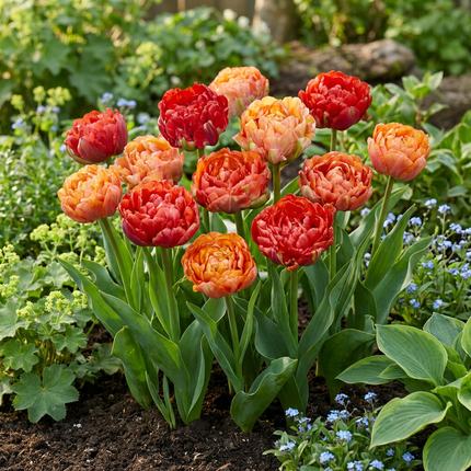 48x Tulipa Gudoshnik Double - Double-flowered Gudoshnik tulip - Assorted - Spring flowering bulb - Bulb size 11/12
