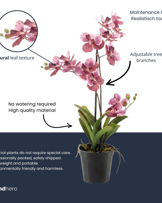 Artificial orchid old pink in pot - 60 cm