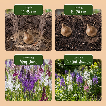 40x Camassia Leichtlinii Mix - Great camas - Blue and White - Summer-flowering - Bulb size 12/14