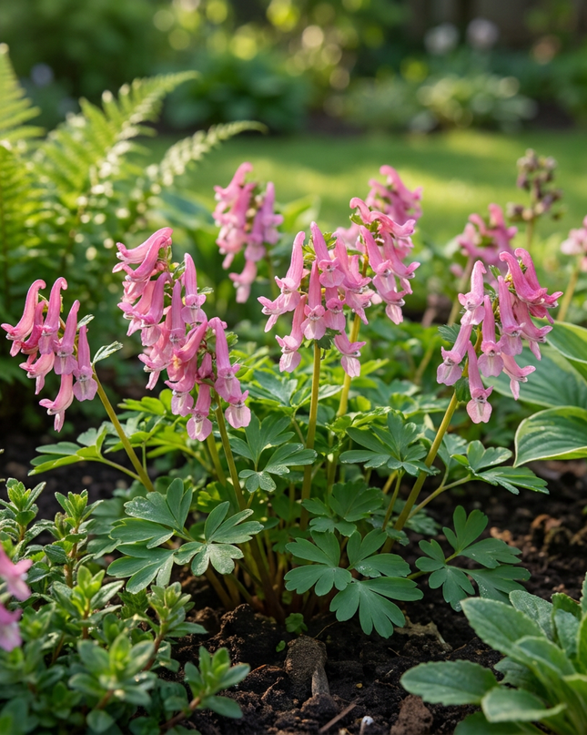 160x Corydalis Beth Evans - Lerchensporn Beth Evans - Weiß und Violett - Verwilderungszwiebel - Zwiebelgröße 6/+
