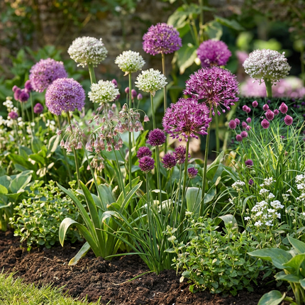 640x Bulb Garden Allium - Ajo ornamental para jardín de bulbos - Varios - Floración estival - Tamaño del bulbo 10/12