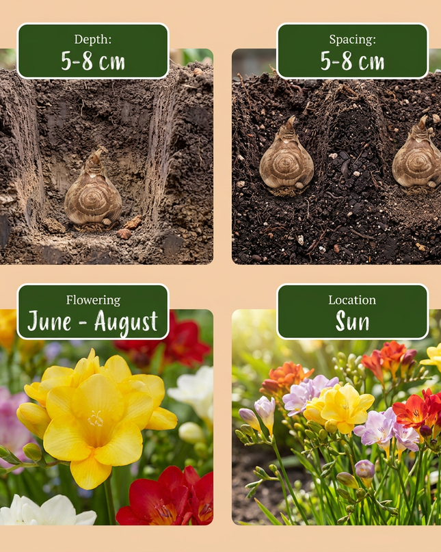 160x Freesia Double Mix – Gefüllte Freesie – Verschiedene – Schnittblume – Zwiebelgröße 5/+
