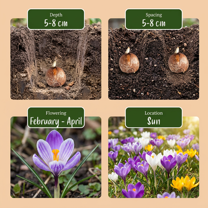 560x Crocus mix - Mixed crocuses - Miscellaneous - Naturalizing bulb - Bulb size 7/8