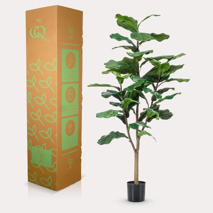 Kunstplant - Ficus Lyrata - Tabaksplant - ↕ 120 cm