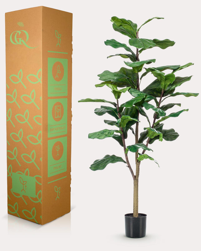 Kunstplant - Ficus Lyrata - Tabaksplant - ↕ 120 cm