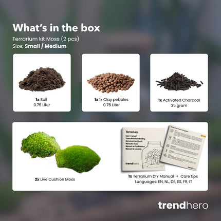 Planten terrarium - Navulling & startpakket - Maat S/M - DIY
