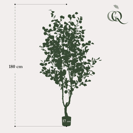 Kunstplant - Eucalyptus - Blauwe Gomboom  - ↕ 180 cm