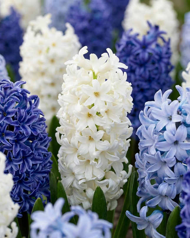 80x Hyacinthus Blue water mix - Jacinto azul - Azul - Planta de floración primaveral - Tamaño del bulbo 14/15