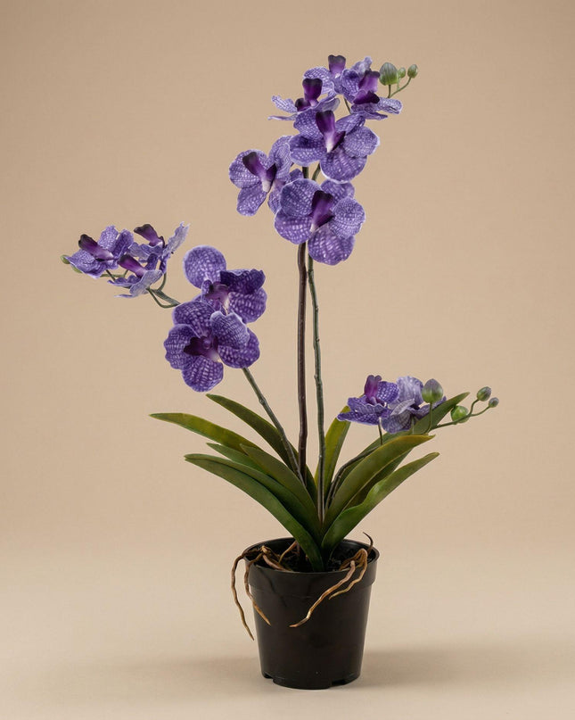 Artificial orchid plant purple in pot - 60 cm