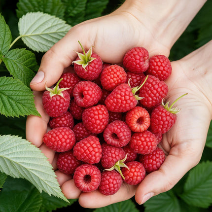 Plantes de framboisier - 6 plants - Rubus idaeus Ottawa - Résistant au froid - Pot 9 cm - Framboise rouge