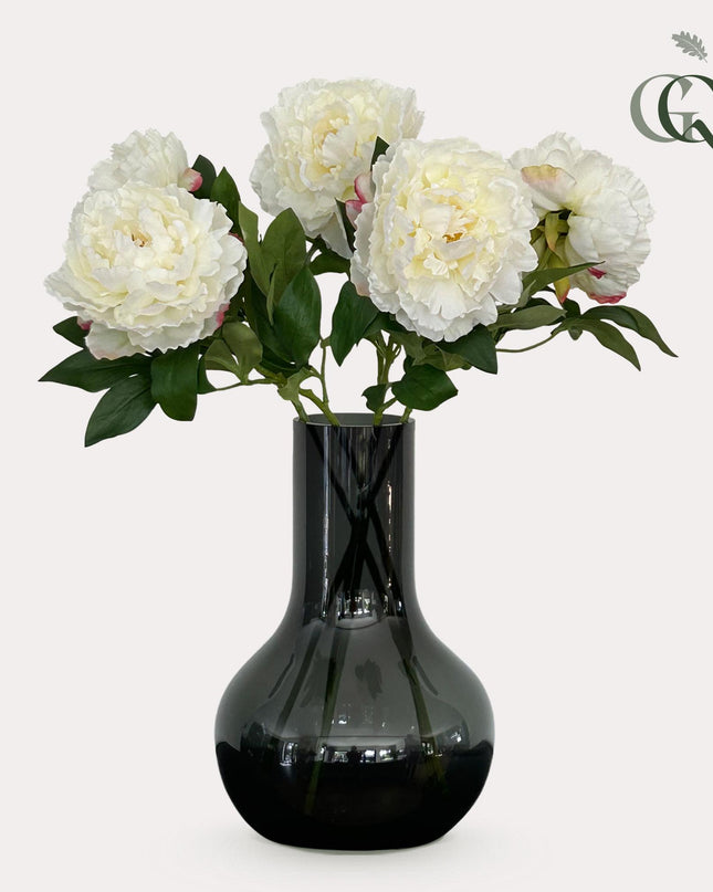 Kunstbloemen Peonies Crème - 5 stuks - 65cm
