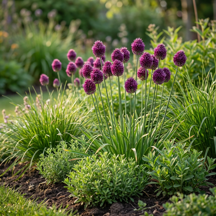 800x Allium Sphaerocephalon - Ajo de cabeza redonda - Morado - Floración estival - Tamaño del bulbo 5/6