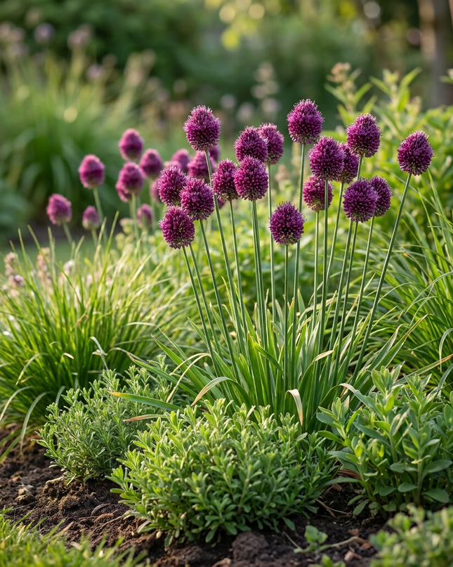 800x Allium Sphaerocephalon - Ajo de cabeza redonda - Morado - Floración estival - Tamaño del bulbo 5/6