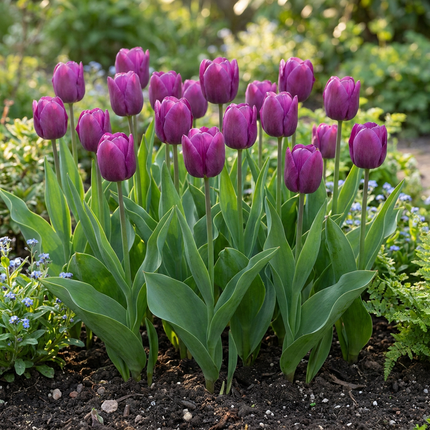 120x Tulipa Triumph Purple - Triumph-Tulpe - Violett - Frühjahrsblüher - Zwiebelgröße 11/12
