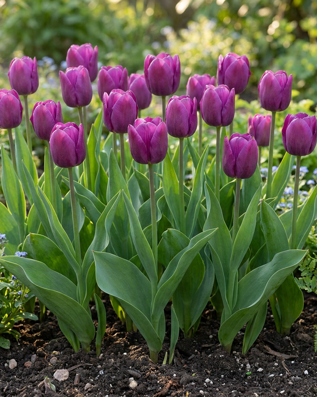 120x Tulipa Triumph Purple - Triumph-Tulpe - Violett - Frühjahrsblüher - Zwiebelgröße 11/12