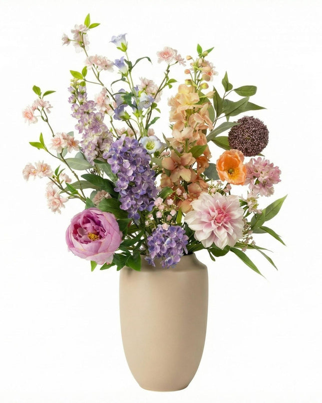 Artificial Flower Bouquet - Pastel Meadow Deluxe - Real Touch - 15 Stems - ↑ 100 cm