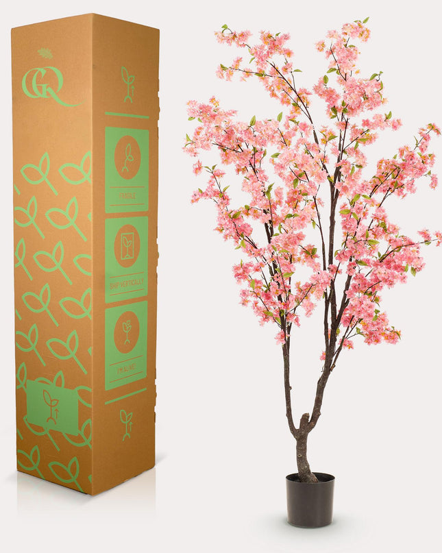 Kunstplant - Prunus - Kersenbloesem - Roze - ↕ 210cm
