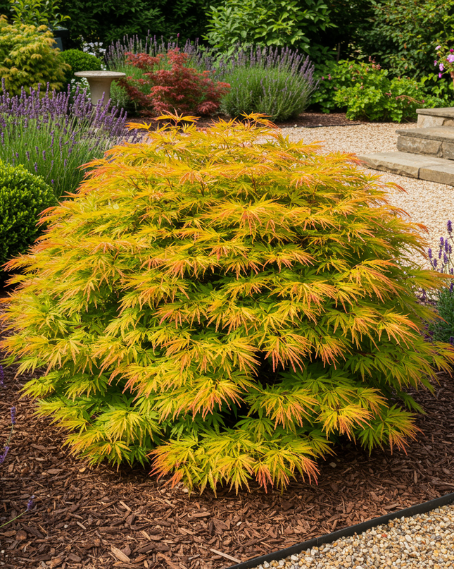 Acero giapponese - Acer palmatum Summergold - Giallo - 2 pezzi - Vaso 19 cm Altezza 70 cm