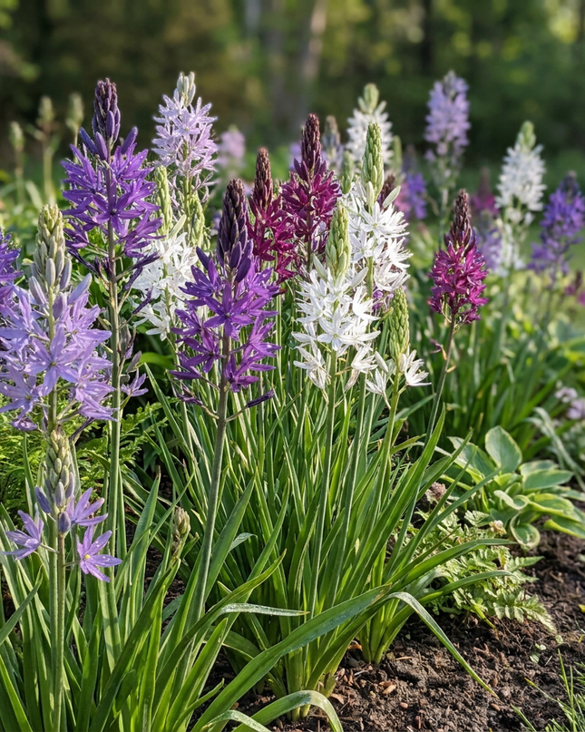 40x Camassia leichtlinii Mix - Camasia grande - Azul y blanco - Floración estival - Calibre del bulbo 12/14