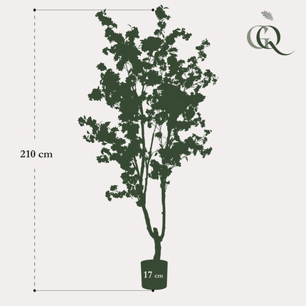 Kunstplant - Prunus - Kersenbloesem - Wit - ↕ 210cm