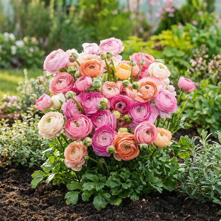 160x Ranunculus Pastel Mix – Pastellfarbene Ranunkel – D – Sommerblüher – Zwiebelgröße 5/6