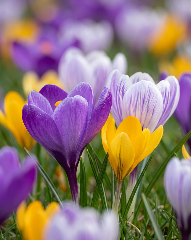 400x Crocus Species mix - Mezcla de especies de azafrán - Variados - Bulbo para naturalizar - Calibre del bulbo 5/6