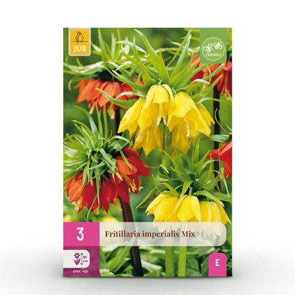 Bloembollen - Fritillaria Imperialis Mix - Kleur Geel en Oranje - 3 stuks - Bolmaat 18/20 - XXL Pack