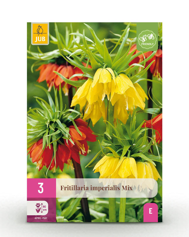 Bloembollen - Fritillaria Imperialis Mix - Kleur Geel en Oranje - 3 stuks - Bolmaat 18/20 - XXL Pack