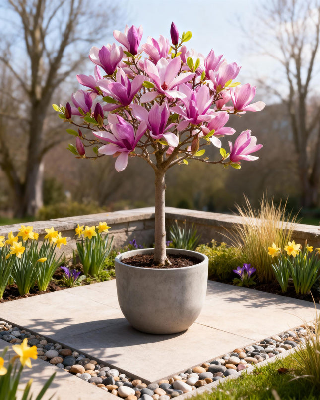 Magnolia Susan – Terrassenpflanze – sommergrün – winterhart – rosa Blüte – Topf 19cm Höhe 90cm