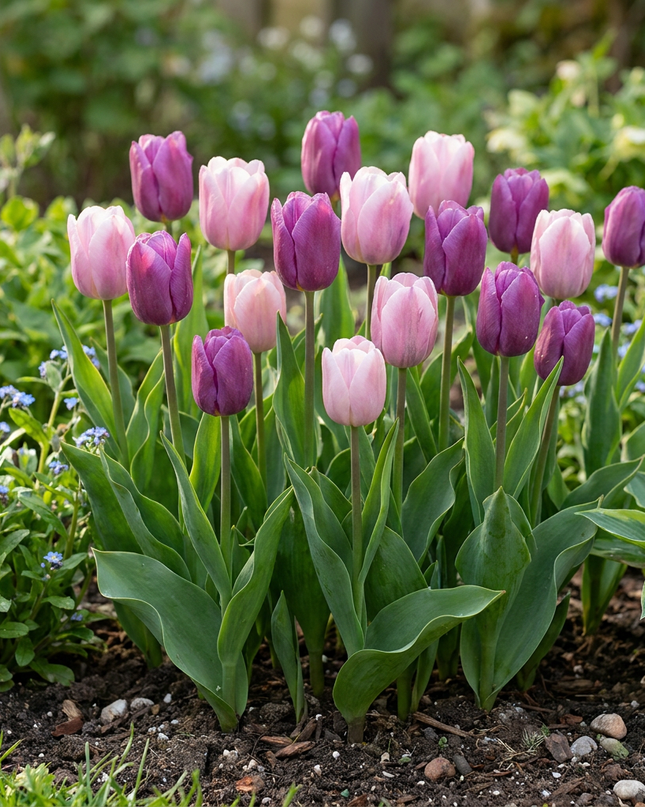 24x mezcla de Tulipa Macron - mezcla de tulipanes Macron - Varios - Floración primaveral - Calibre del bulbo 11/12