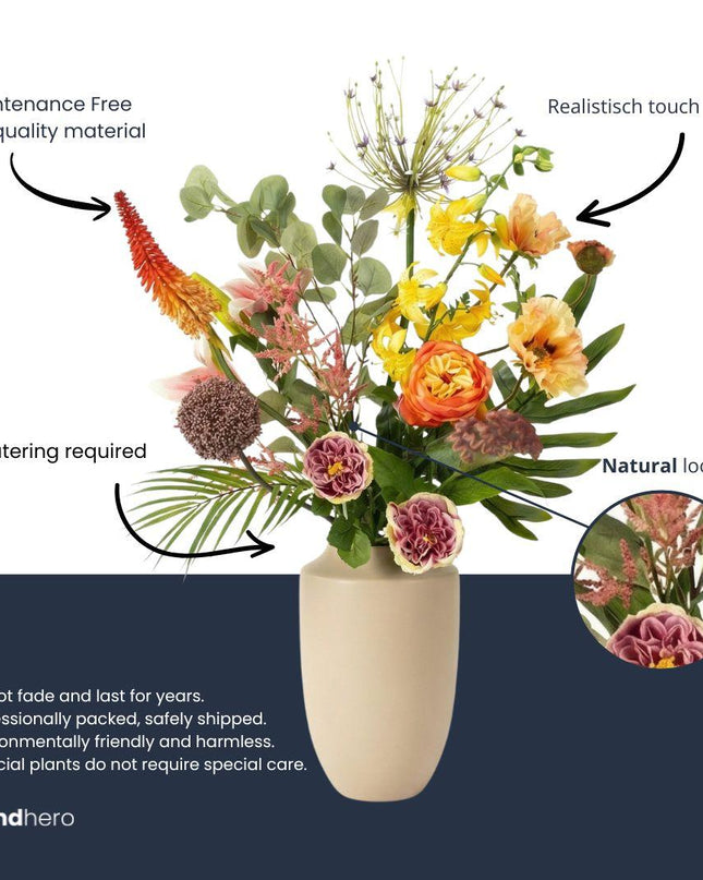 Artificial flowers - bouquet Soft Amber Deluxe - 12 stems - ↑ 105 cm