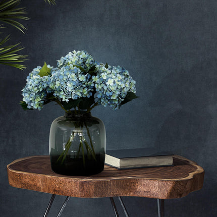 Kunstbloemen Hydrangea Blue - 8 stuks - 52 cm
