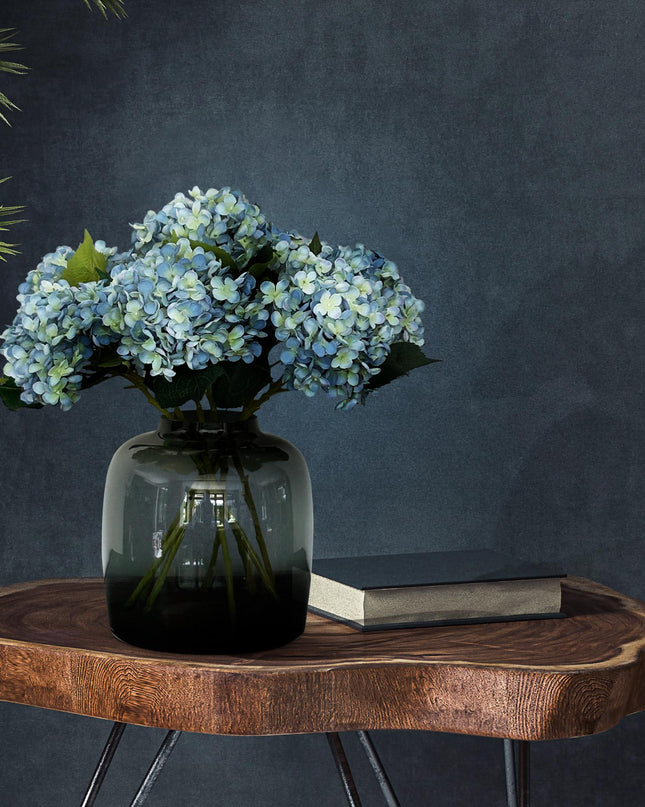 Kunstbloemen Hydrangea Blue - 8 stuks - 52 cm