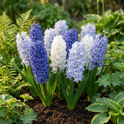 80x Hyacinthus Blue water mix - Jacinto azul - Azul - Planta de floración primaveral - Tamaño del bulbo 14/15