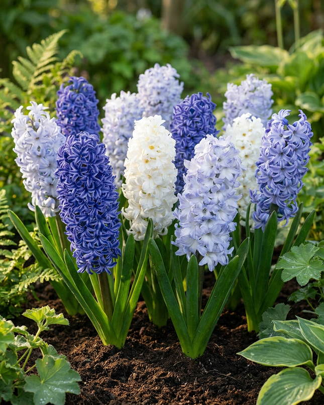 80x Hyacinthus Blue water mix - Jacinto azul - Azul - Planta de floración primaveral - Tamaño del bulbo 14/15