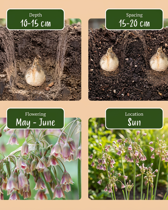 160x Allium Siculum - Sizilianischer Honiglauch - Creme und Rosa - Sommerblüher - Zwiebelgröße 10/12
