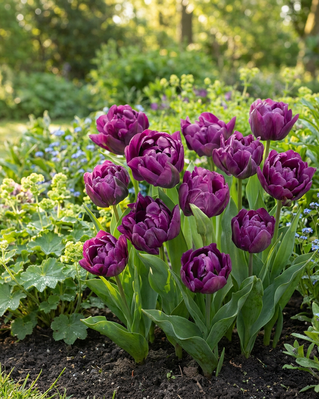 96x Tulipa Double Lilac - Dubbele lila tulp - Paars - Voorjaarsbloeier - Bolmaat 11/12