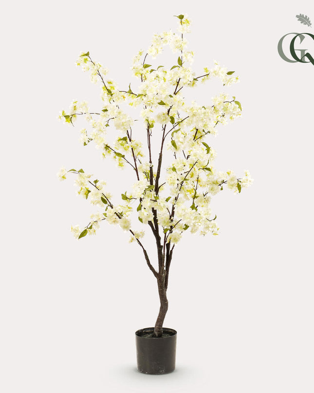 Kunstplant - Prunus - Kersenbloesem - Wit - ↕ 135cm