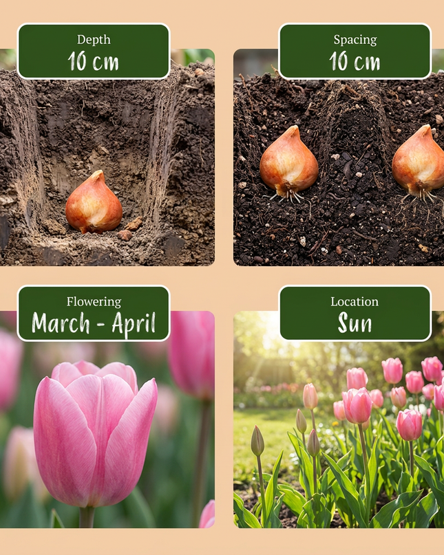 1000x Bulb Garden Pink - Rosa Zwiebelgartenmischung - Verschiedene - Sommerblüher - Zwiebelgröße 10/12