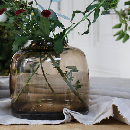 Vaas glas - H25 W25 - Bartica - Taupe