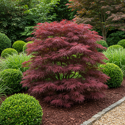 Japanse Esdoorn - Acer palmatum Sumi-nagashi - Rood - 1 Plant - Bladverliezend - Pot 19cm Hoogte 70cm