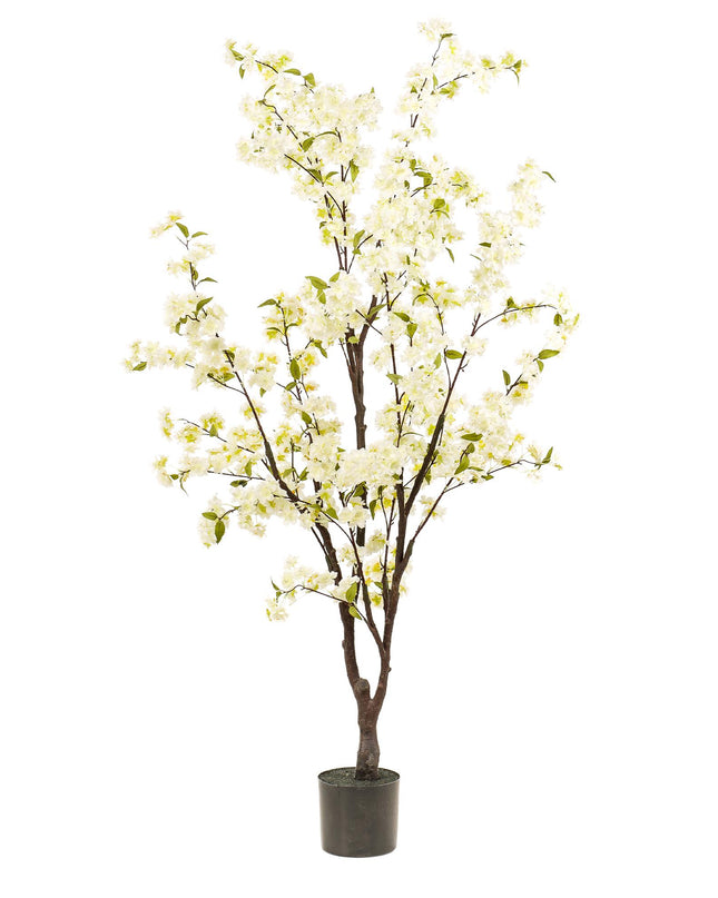 Kunstplant - Prunus - Kersenbloesem - Wit - ↕ 175cm