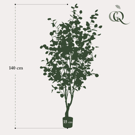 Kunstplant - Eucalyptus - Blauwe Gomboom  - ↕ 140 cm