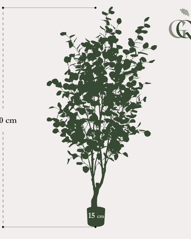 Kunstplant - Eucalyptus - Blauwe Gomboom  - ↕ 140 cm